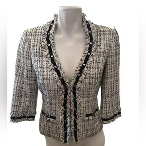 WHBM Black & White‎ Houndstooth Blazer Size 2